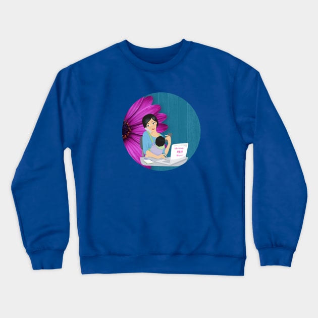 Working Mom And Child Crewneck Sweatshirt by Unique Online Mothers Day Gifts 2020